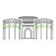 Shaniwar Wada fort outlined in grey & lime gree