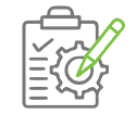 A writing pad with a quality checklist and a pencil