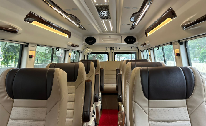 Luxury Maharaja tempo traveller on rent in Delhi for outstation trips